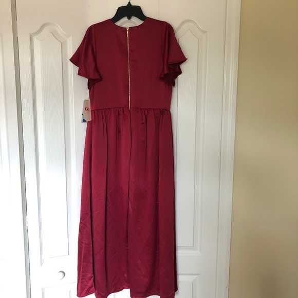 GB Girls Social Red Sateen Walk Through Jumpsuit - Picture 3 of 8